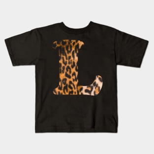 Letter L leopard print Kids T-Shirt